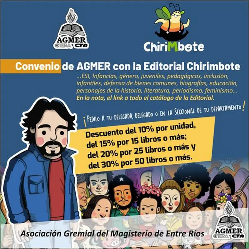 Libros de Editorial Chirimbote con descuento para afiliados de AGMER