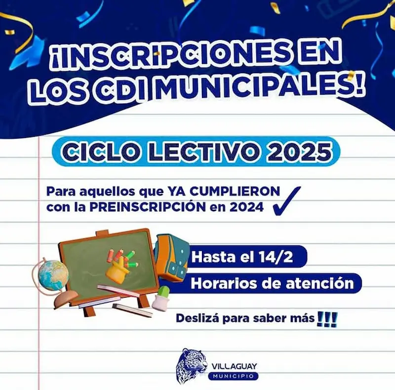 INSCRIPCIONES EN LOS CDI MUNICIPALES  CICLO LECTIVO 2025