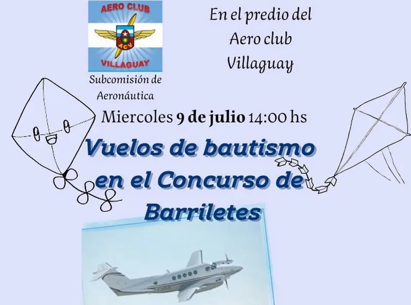 Aero Club Villaguay organiza un concurso de barriletes artesanales y habr vuelos de bautismo