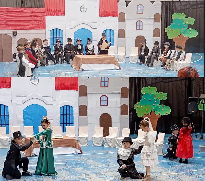 Escuela Jess Buen Pastor: La Maquina del Tiempo en el acto por el 9 de Julio