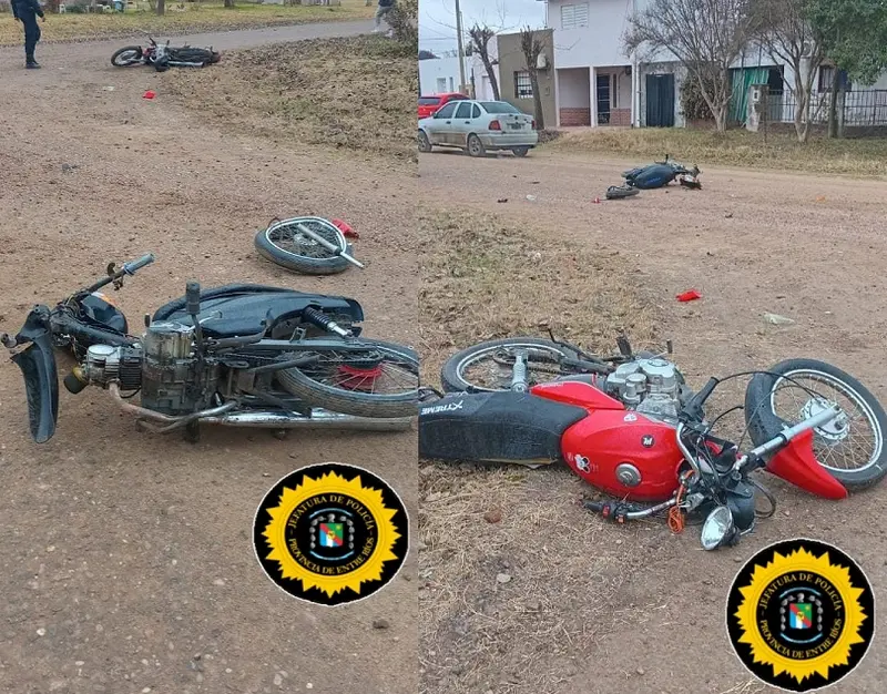 Choque de motos: Ambos conductores son lesiones leves