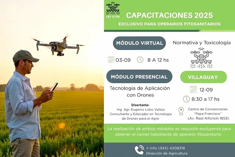 Capacitarn a operarios de drones agrcolas, una virtual y otra presencial en Villaguay