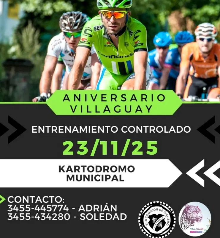 Aniversario de Villaguay, ciclismo con entrenamiento controlado