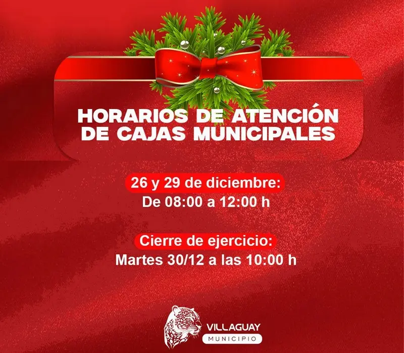 Horarios de atenci�n de cajas municipales