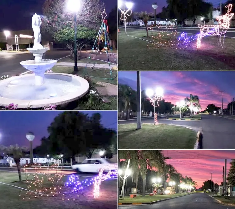 Colocan adornos navideos en Villa Domnguez