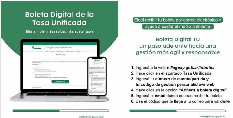 Boleta Digital de la Tasa Unificada