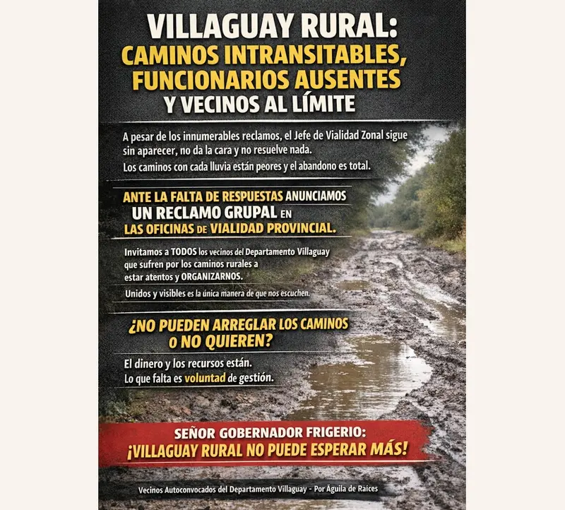 Por �guila de Ra�ces. Villaguay rural: caminos intransitables, funcionarios ausentes y vecinos al l�mite
