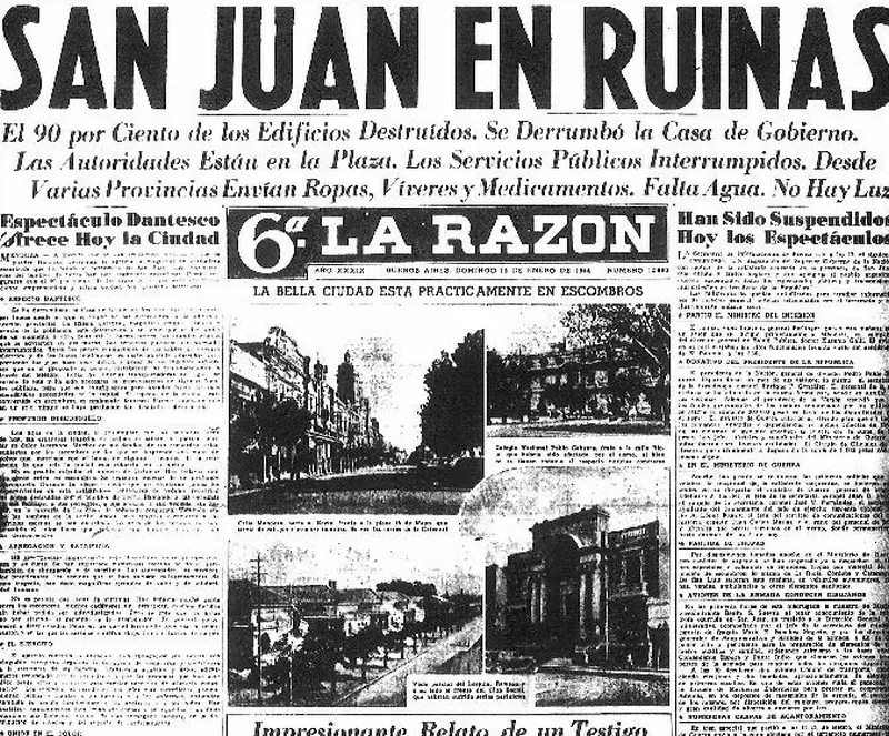 Por Mar�a Luc�a Amoroto Venanzi. 15 de enero de 1944 - La noche que tembl� San Juan