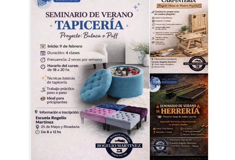 Tres propuestas creativas para aprender haciendo, pod�s elegir tu proyecto y sumarte en la Escuela Municipal de Artes y Oficios.