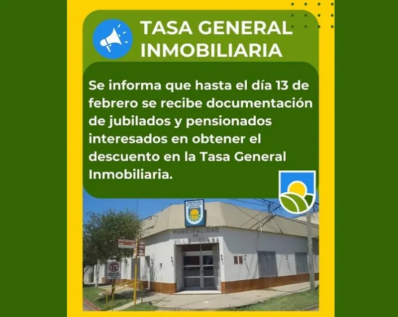 Tasa General Inmobiliaria jubilados y pensionados Villa Clara