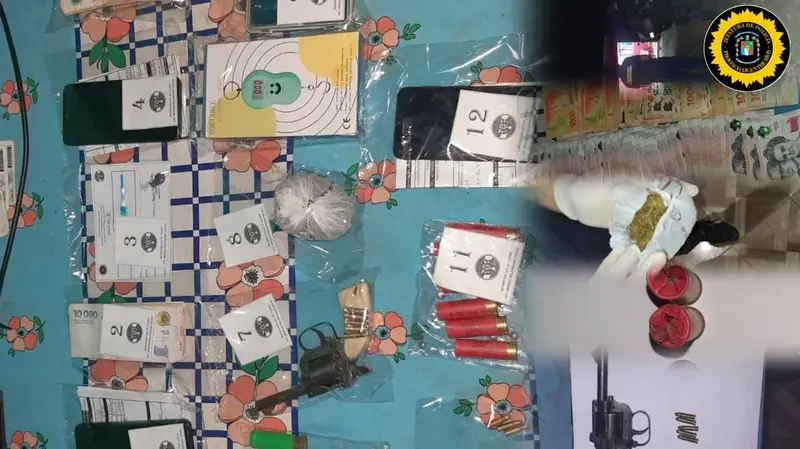 Secuestran estupefacientes, dinero, balanza, celulares y arma en allanamiento 