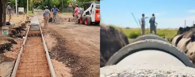 Trabajos en calles y desag�es de Villa Clara