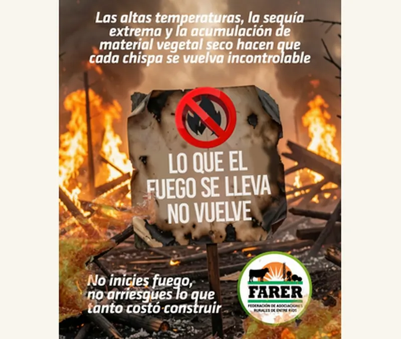 Ante la persistente sequ�a Farer alerta sobre los riesgos de incendios rurales
