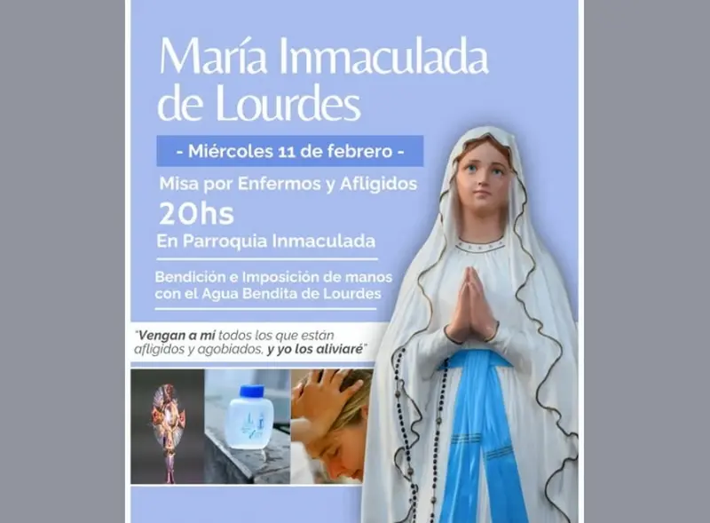 Fiesta de la Virgen de Lourdes en Parroquia Inmaculada