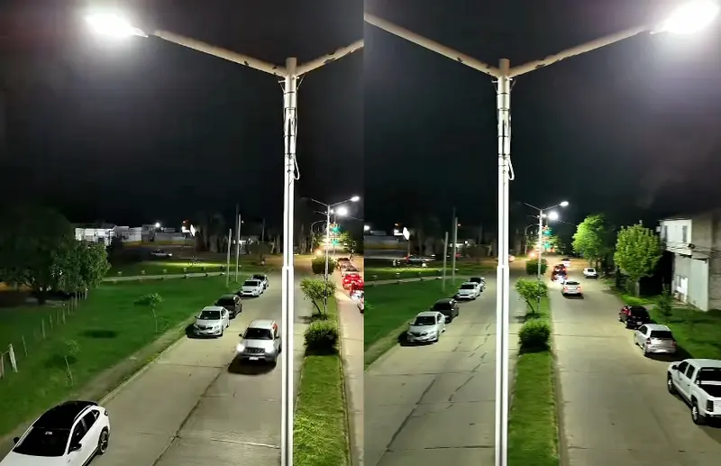 Nueva iluminaci�n LED en doble v�a de calle Santa Rosa