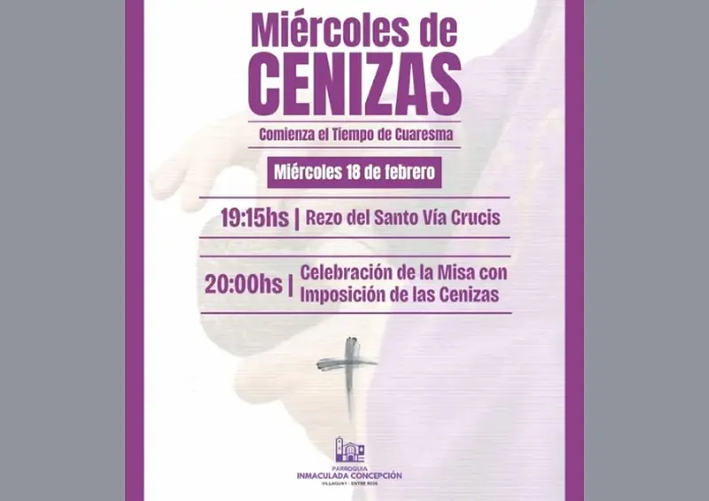 Celebraci�n del Mi�rcoles de Cenizas en Parroquia Inmaculada Concepci�n de Villaguay