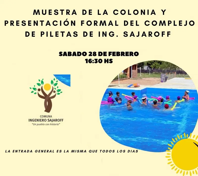 Sajaroff invita a la Muestra de la Colonia y presentaci�n formal del Complejo de Piletas
