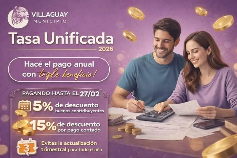 Tasa unificada: con el pago anual ten�s triple beneficio