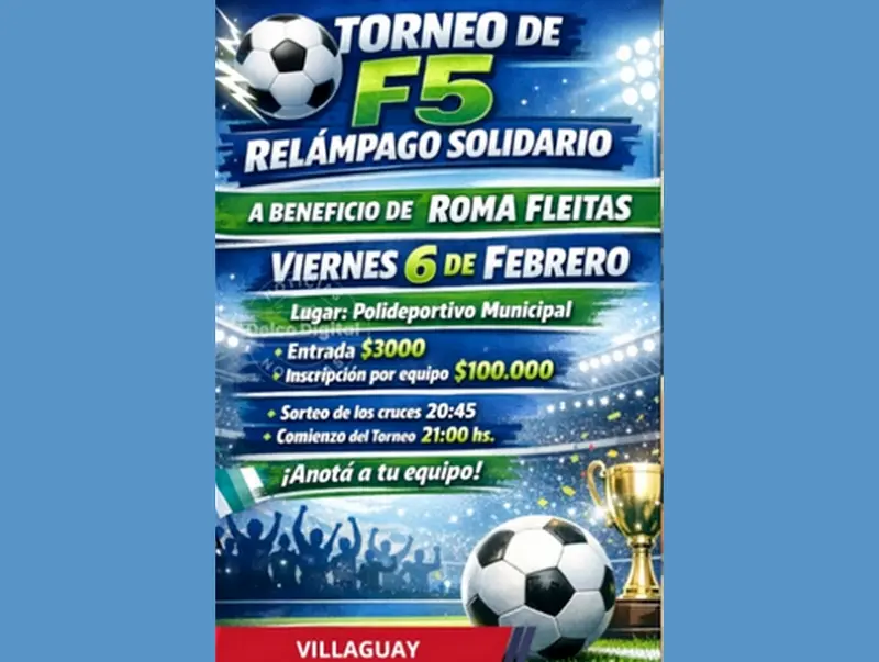 Organizan torneo solidario en Villaguay a beneficio de Roma Fleitas