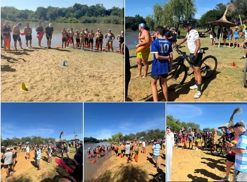 Se corri� el triatl�n por postas en el balneario municipal