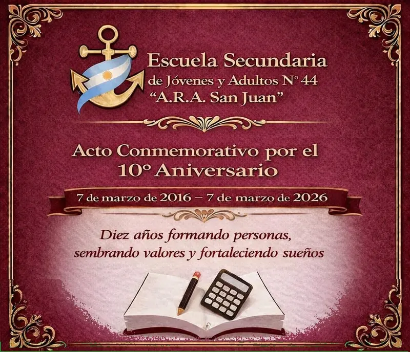 10� Aniversario de la escuela secundaria de j�venes y adultos N�44 A.R.A. San Juan