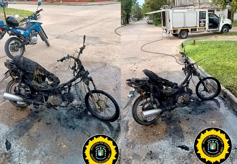 Prendi� fuego su moto porque su ex pareja no se la devolv�a