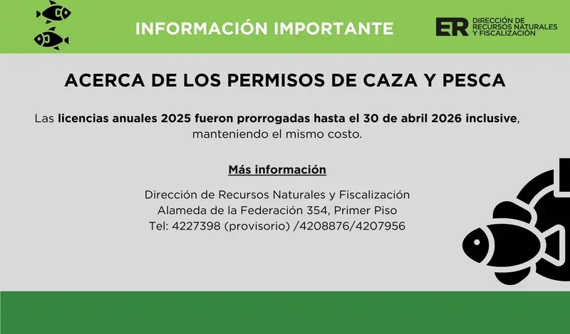 Brindan informaci�n sobre permisos de caza y pesca ante la proximidad de Semana Santa