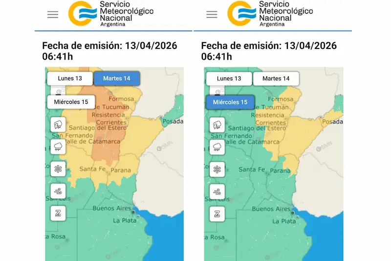 Emitieron una alerta amarilla por tormentas para este martes y mi�rcoles en Entre R�os