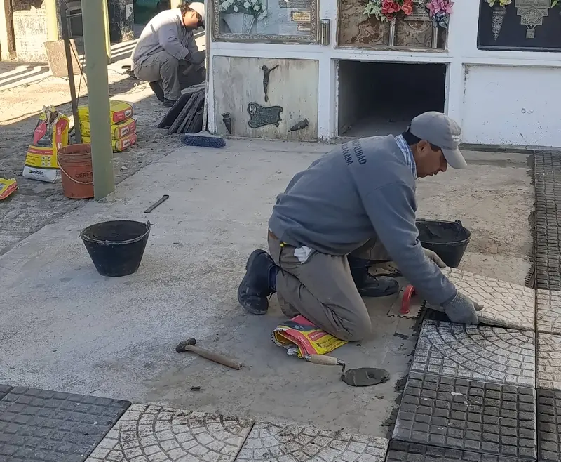 Contin�an las obras en el Cementerio Municipal  de Villa Clara