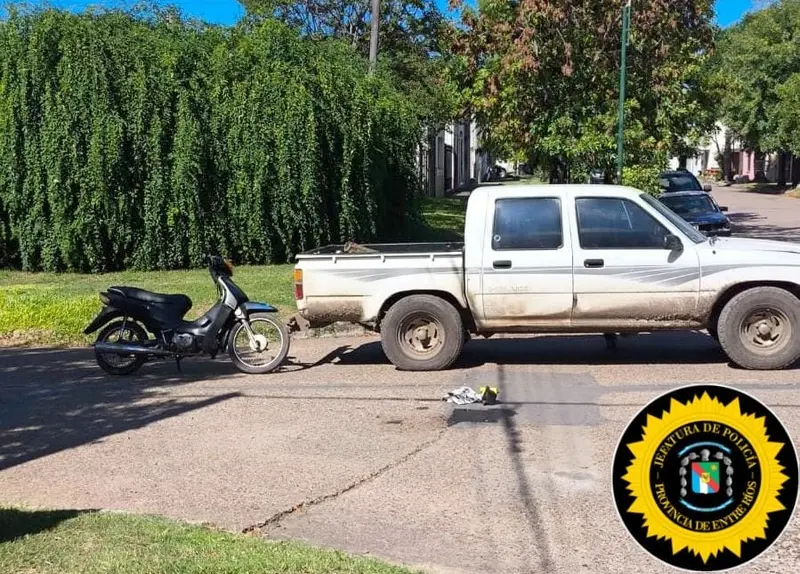 El conductor de una moto sufri� lesiones en choque con camioneta 