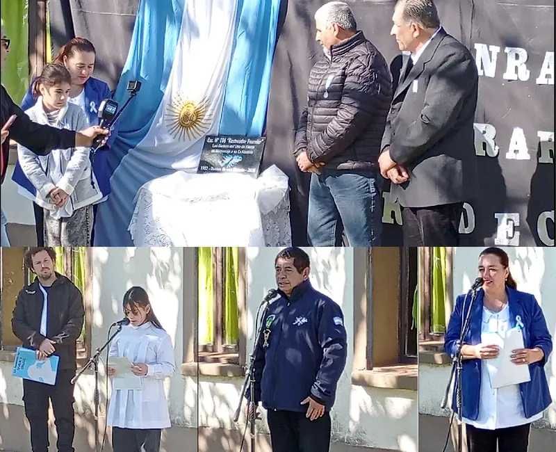 Homenaje al Veterano de Malvinas Hernando Acosta en la escuela Rastreador Fournier