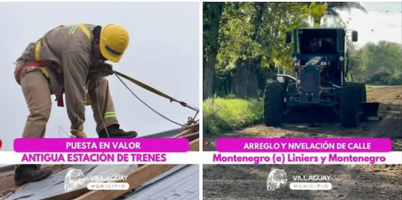 Obreros municipales trabajan en distintos lugares de la ciudad 