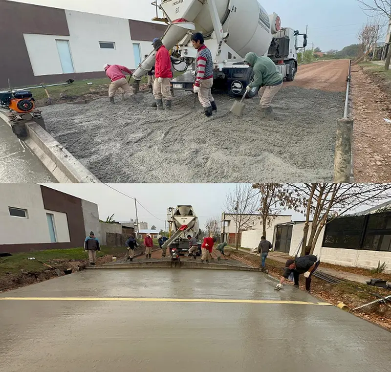 Nueva cuadra de pavimento en Villaguay
