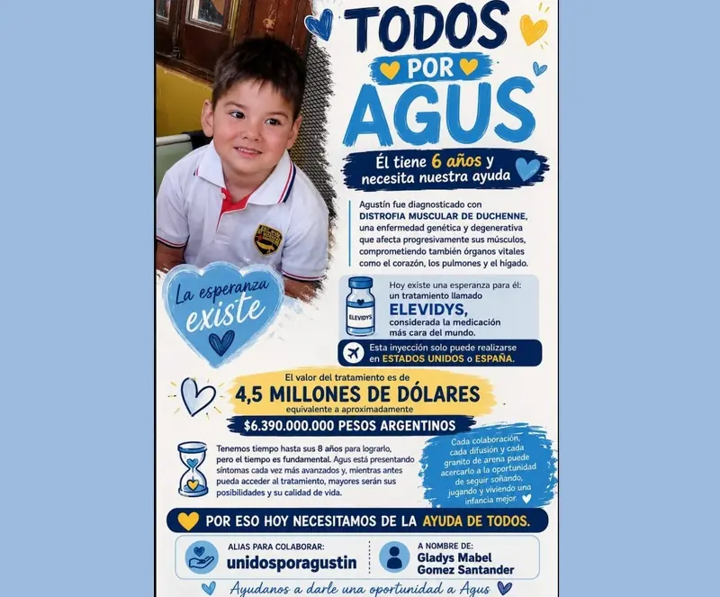 La esperanza de Gladys: Su hijo de 6 a�os necesita un medicamento de 4,5 millones de d�lares