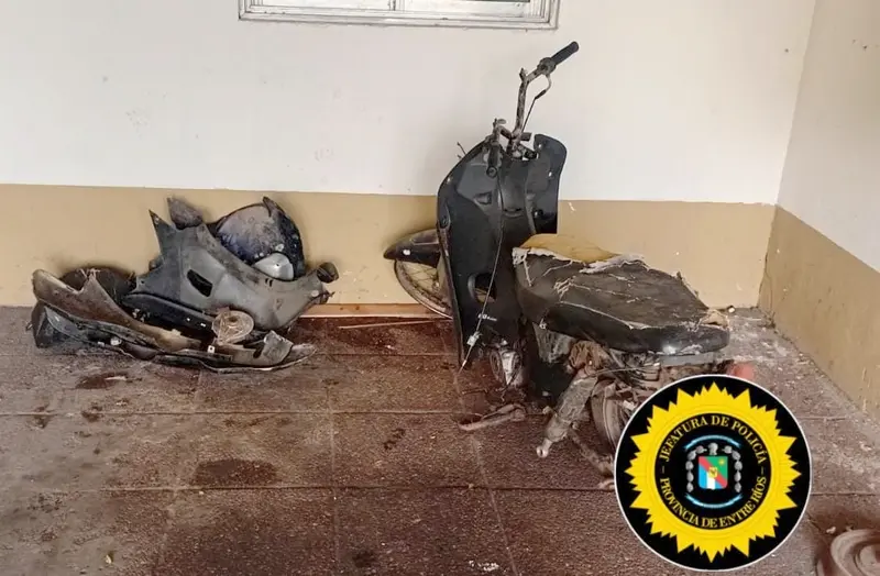 Recuperan moto robada en zona rural