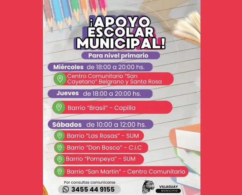Se retomaron las clases de Apoyo Escolar Municipal