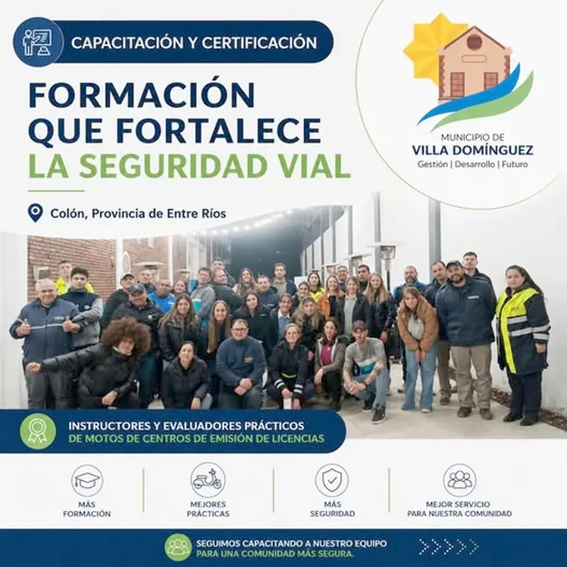 Capacitaci�n y certificaci�n para agentes de tr�nsito en Villa Dom�nguez