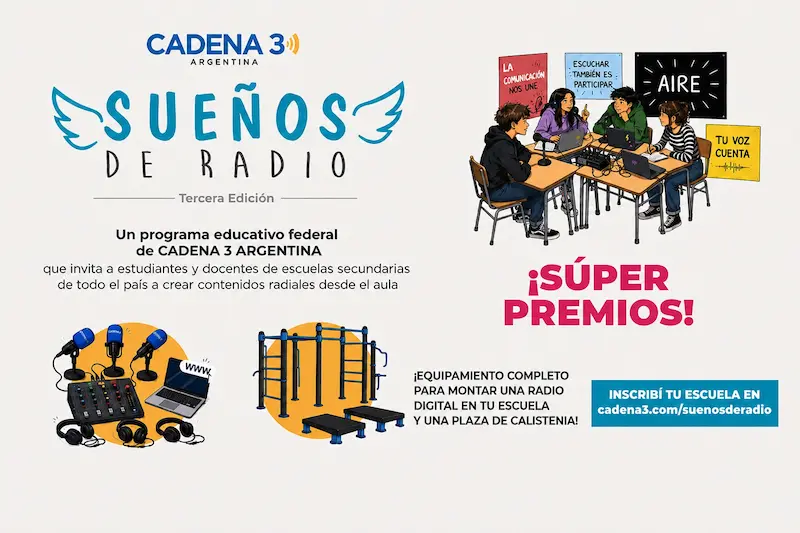 Invitan a las escuelas secundarias a participar del certamen federal Sue�os de Radio