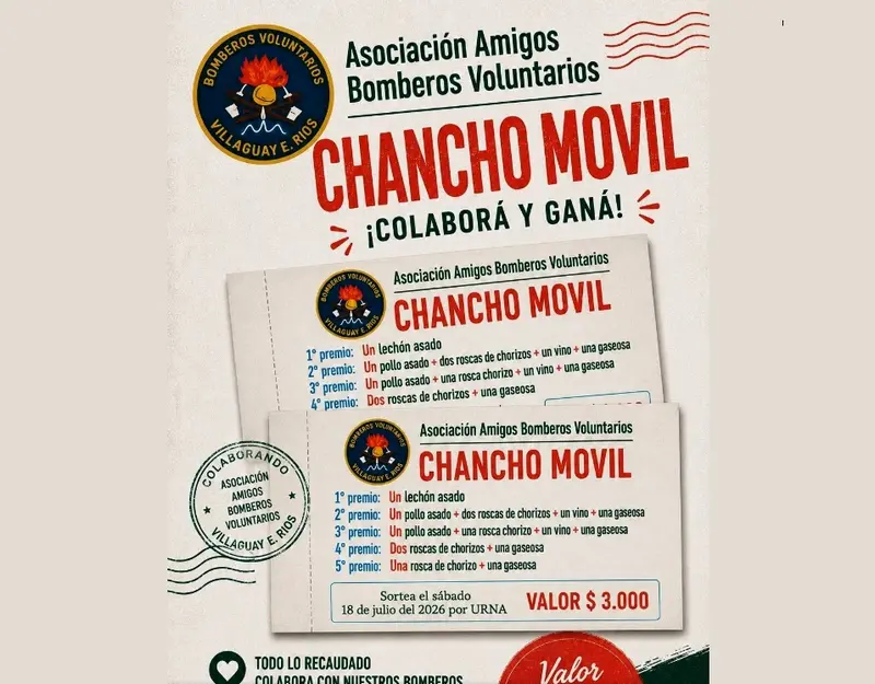 Bomberos Voluntarios de Villaguay lanza el bono contribuci�n El Chancho M�vil