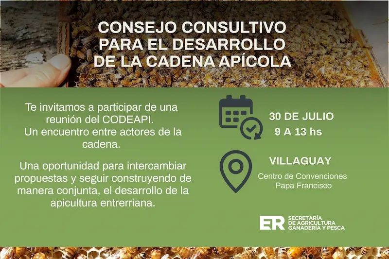 Convocan a una reuni�n del Consejo Consultivo para el Desarrollo de la Cadena Ap�cola