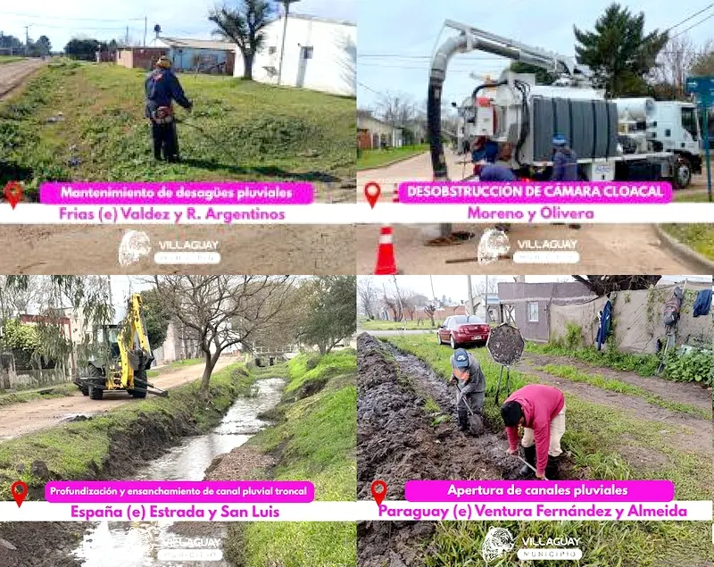 Villaguay refuerza los trabajos preventivos ante posibles lluvias intensas