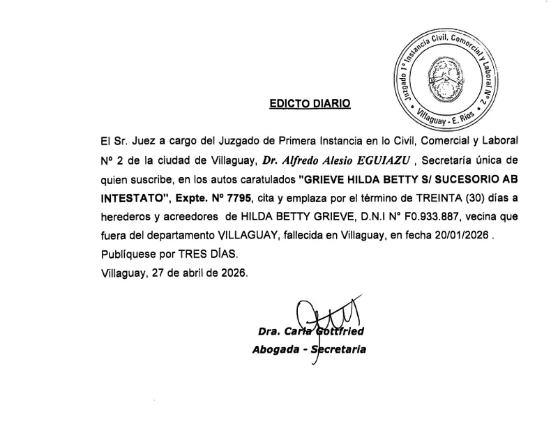 EDICTO DIARIO 