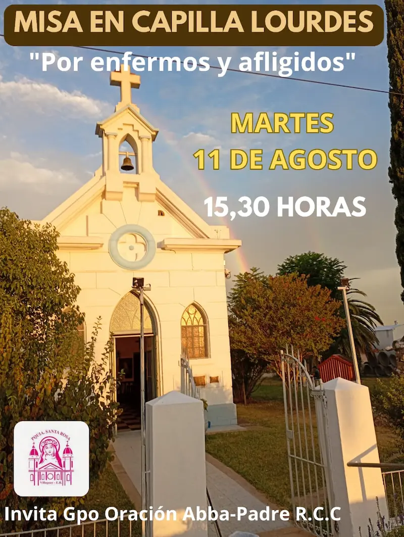Misa por enfermos y afligidos en capilla de Lourdes