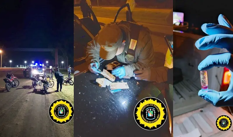 Detecci�n de estupefacientes y dinero durante operativo de control vehicular