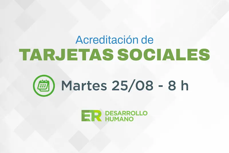 El martes se acreditan los fondos de las tarjetas sociales