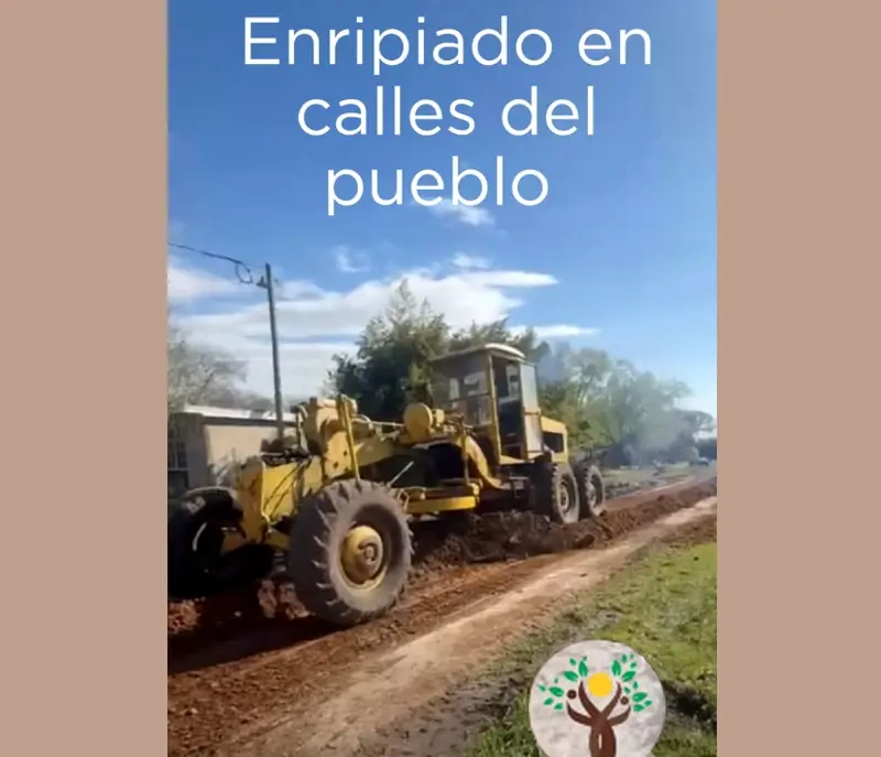 Ingeniero Sajaroff: Enripiado en el pueblo y arreglo del camino rural Grecca