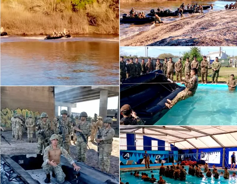 Regimiento de IM5: Botes, desembarco y supervivencia en el agua en Villaguay