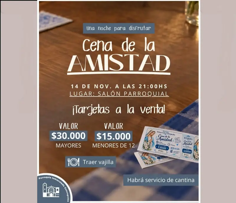 Parroquia Inmaculada: Ya est�n en venta las tarjetas para la Cena de la Amistad 
