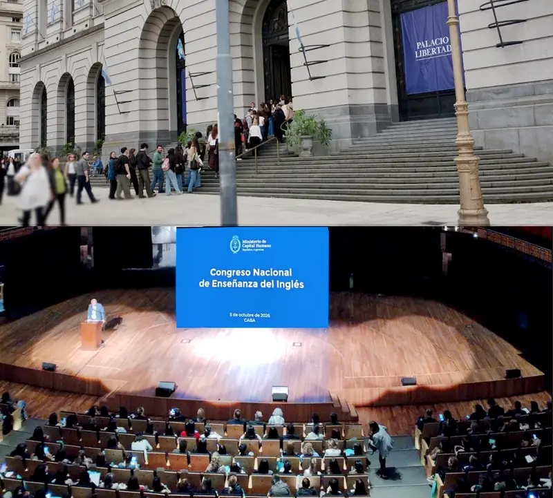 Profesores y alumnos de ingl�s de Villaguay en la conferencia de Jeremy Harmer en CABA