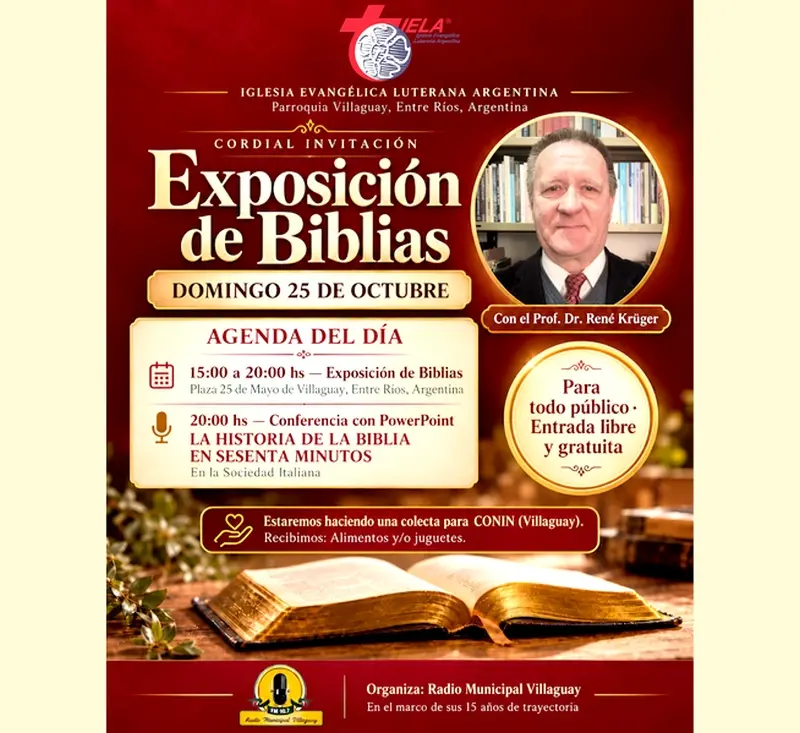 Iglesia Luterana realiza exposici�n de Biblias y conferencia con el Profesor Dr, Ren� Kr�ger
